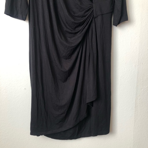 Karen Kane Black Faux Wrap Dress Stretch Knit 3X - Picture 3 of 11